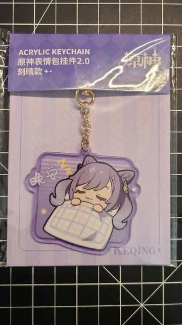 MIHOYO OFFICIAL GENSHIN Impact Keqing Chibi Emoji Acrylic Keychain 