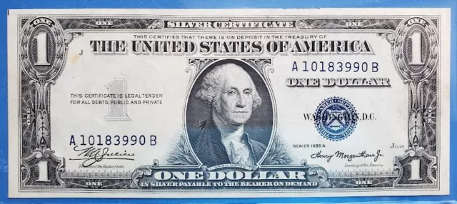 1935-A $1 One Dollar ~ Blue Seal Note ~ Silver Certificate ~ $1 Blue Seal