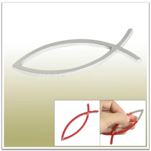 Car Truck SUV Chrome Emblem Jesus Christian Fish Symbol Ichthys 3D Decal Badge