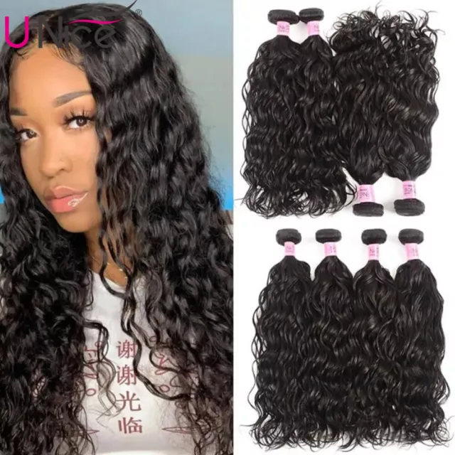 UNice Malaysian Natural Wave Bundles Human Hair Extensions Virgin Hair Weaves US