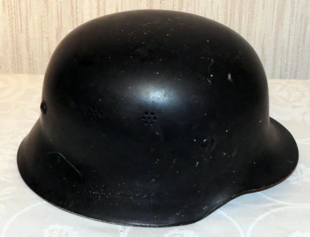 Alter Feuerwehr-Stahlhelm mit Kinnriemen * Gr. 53-61 *  2. Weltkrieg WW2 WK2