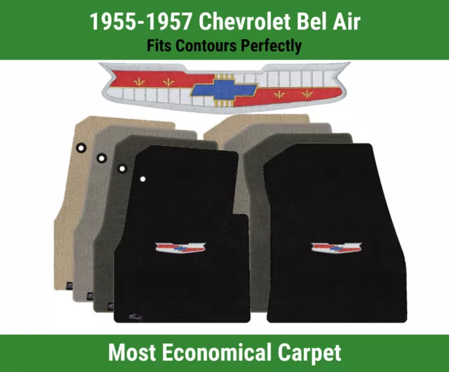 Lloyd Velourtex Front Carpet Mats for '55-57 Chevy Bel Air w/Chevy Vintage Crest