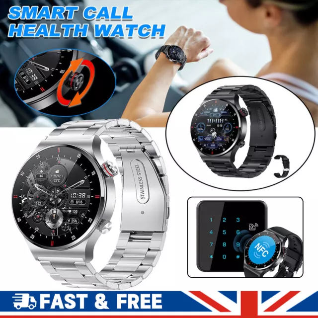 NFC Smart Watch Bluetooth Call Blood Oxygen Heart Rate Monitor Fitness Tracker