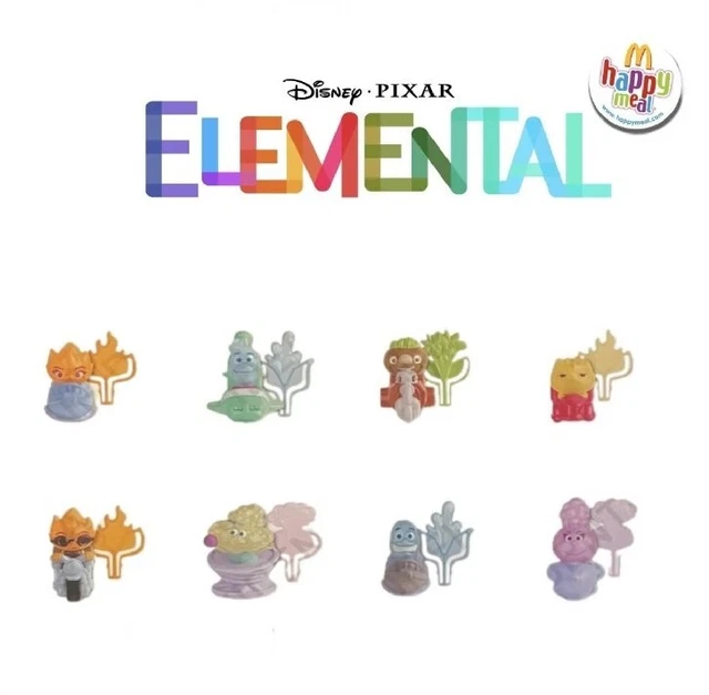 MCDONALDS 2023 HAPPY Meal Toys Elemental Disney Pixar Toys 1 Ember 1.