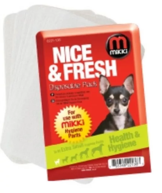 Mikki dog hygiene disposable pads bitch on heat or in season for use with pants