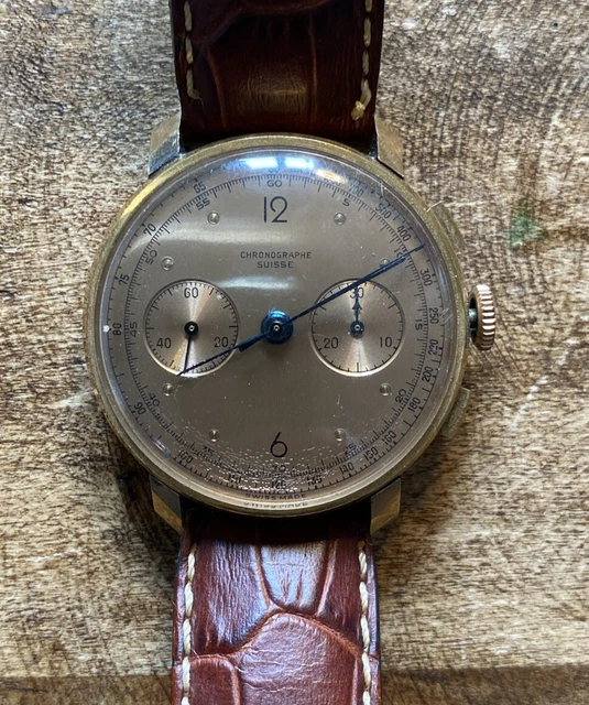 Montre Chronographe Suisse LEA - 17 Rubis, Antimagnétique, Fond En Acier - Occasion