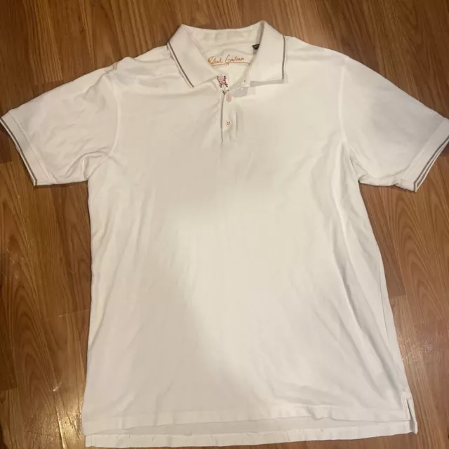 Robert Graham Polo Shirt Mens Size XL White