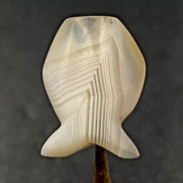 Indo-Tibetan Ancient Agate Suleimani Eye Pearl Carnelian Fish Shaped