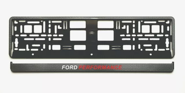 2x Europäischer Kennzeichenhalter Carbon-Look für Ford Performance