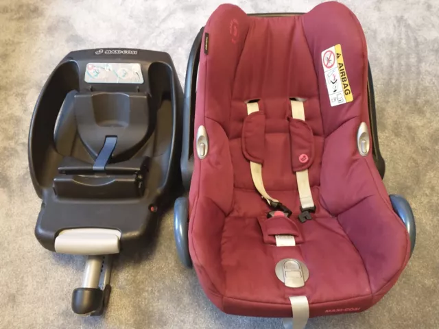 Maxi-Cosi Cabriofix Car Seat (Red) with EasyFix ISOFIX base