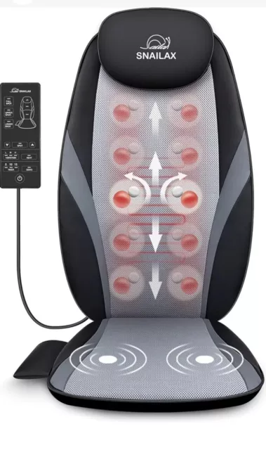 Snailax Back Massager With Heat Chair Seat Pad Deep Kneading Full Back Massage.