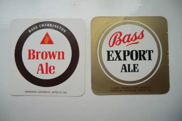 Mint Pair Bass Charrington Brown Ale & Export Ale Brewery Beer Bottle Labels