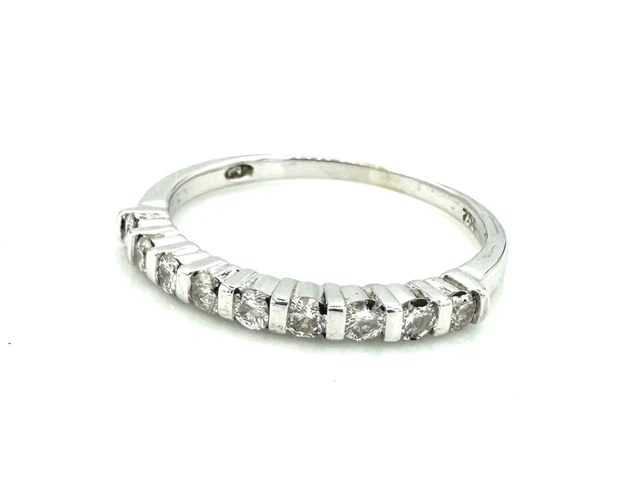 Bague Alliance Or 18 Carats Avec Diamants 0,70 Carat - 3,45 G - Occasion