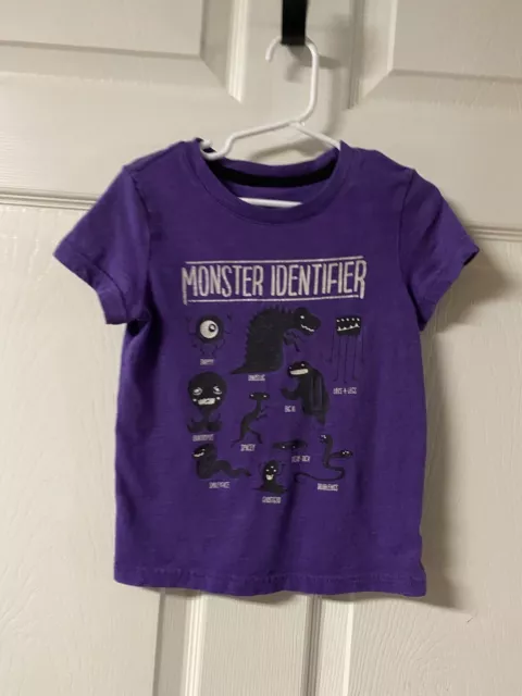 Very Cute Purple Monster Identifier Cat And Jack T Shirt Size 3T