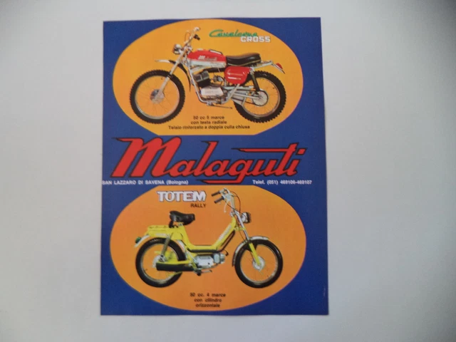 ADVERTISING PUBBLICITÀ 1973 MOTO MALAGUTI CAVALCONE CROSS 50/TOTEM