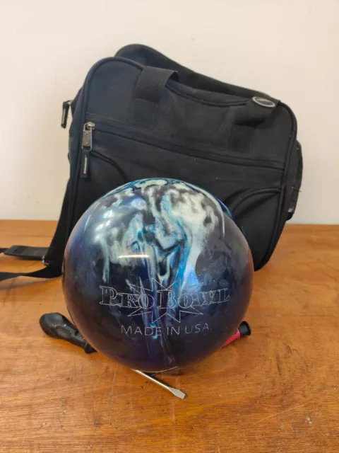 Pro Bowl Bowling Ball Made in USA Space Galaxy Blue White Glittery USBC 2f120728