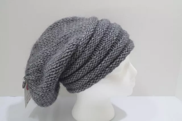 Nwt Cappellificio Fiorentino  Gray Wool/Alpaca  Slouchy  Knit Hat ....One Size