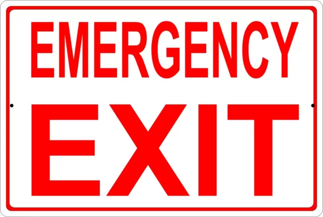 Emergency Exit Aluminum Metal Sign