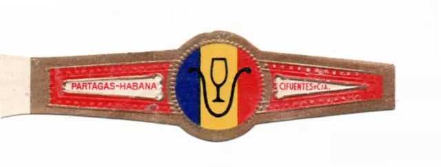 OLD CIGAR BAND "COPA, BANDERA, CIFUENTES Y Cia " of "  PARTAGAS  "