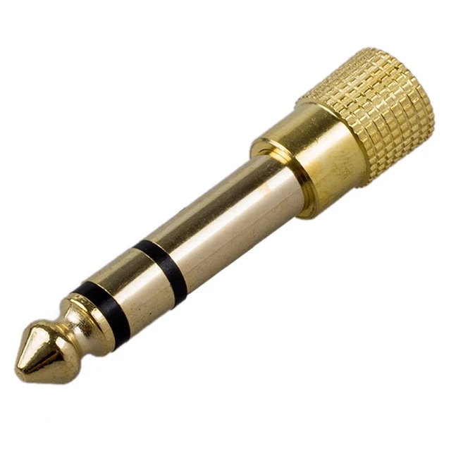2X(QUALITY HEADPHONE ADAPTER STEREO GOLD PLUG 1/4" (6.3mm) Male to 1/8" (3.5mmf