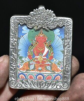 2.2 "Pendentif Amulette Tibétain Argent Vajrabhairava Déesse Boddhisattva