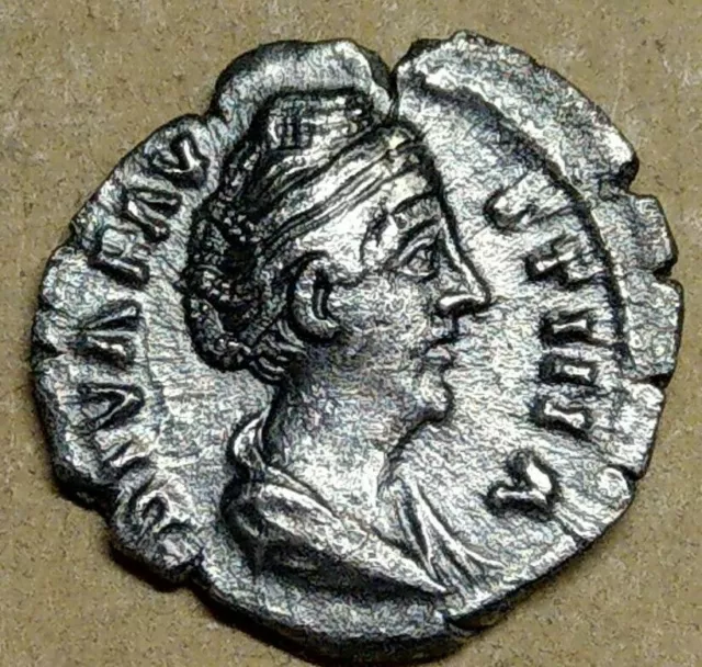 Roman Coin Silver Denarius Of Faustina I Senior, Very Fine Grade F2.9