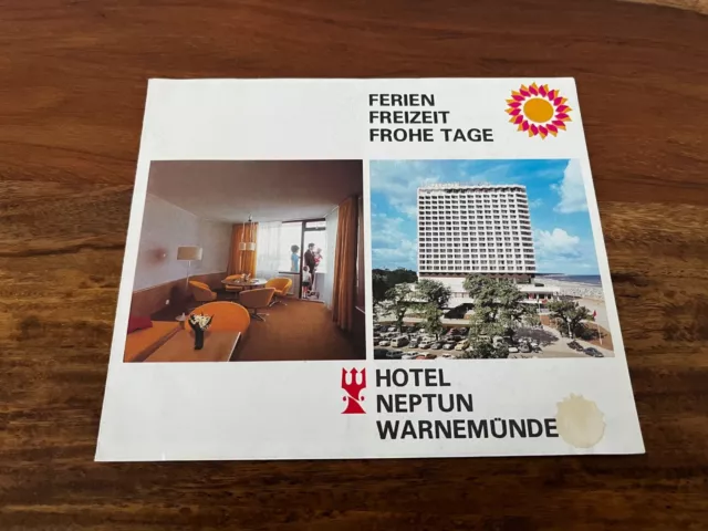 Hotel Neptun Warnemünde Interhotel FDGB Prospekt Werbung DDR Intershop Genex