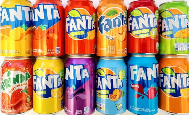 12 X Fanta Mix Dosen, USA Import UK Europa, Sehr Lecker Verschiedene Geschmack