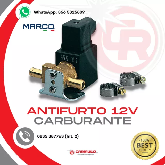 Antifurto Camion Furgoni 12v Interrompe Passaggio Del Carburante, Elettrovalvola