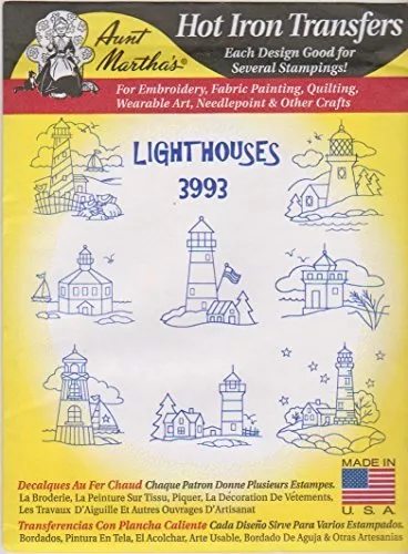 Lighthouses Aunt Marthas Hot Iron Embroidery Transfer