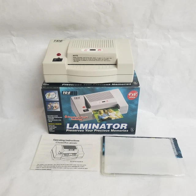 TDE Systems 4”x6” Laminator Perfect For ID’s Badges & Pictures, Pre-owned
