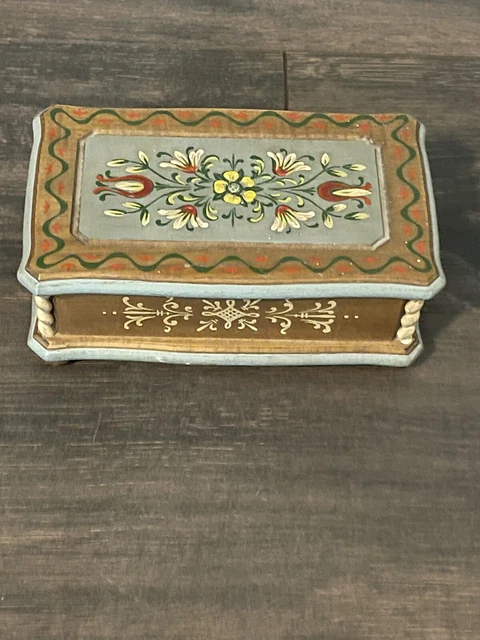 Vintage Reuge Swiss Musical Movement Music Box "Le Bleu Danube" Anri Italy