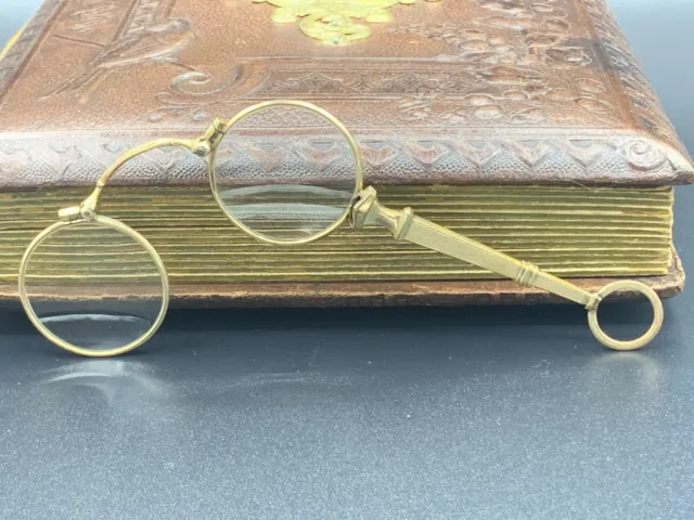 Art Deco Gold Filled Pendant Lorgnette Folding Opera Glasses Spectacles c.1920's