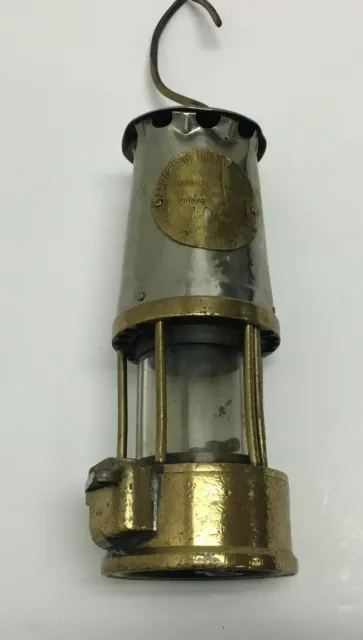 Protector Lamp & Lighting CO. Brass Miners Lamp Lantern TYPE 6 ECCLES Rare Light