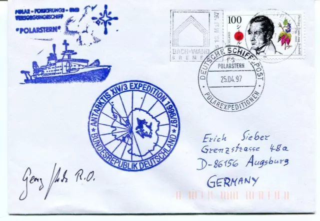 1997 Polarstern XIV/3 Bundesrepublik Deutschland Polar Antarctic Cover SIGNED