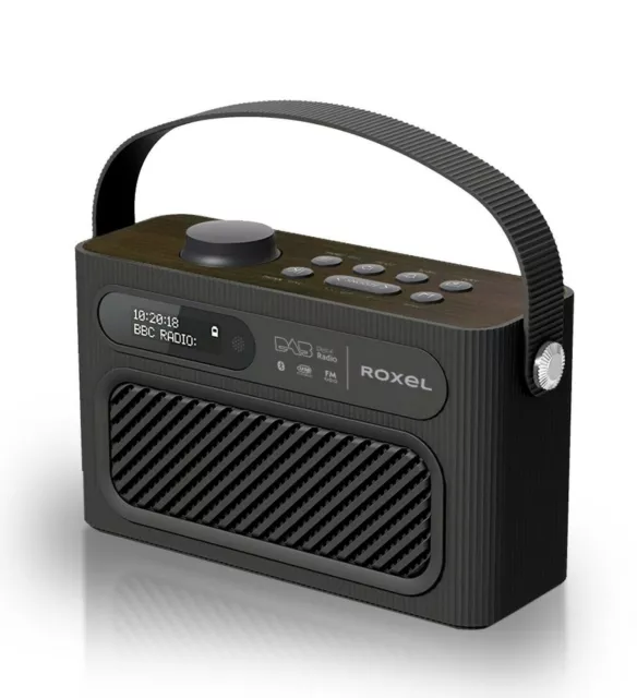 Roxel RDR-40 DAB/DAB+ Digital & FM Radio Portable Wireless Speaker Alarm - Black