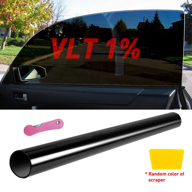 300CM 1% VLT Uncut Roll Window Tint Film 20" x 10ft Feet Car Home Office Glass