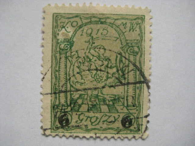 Polen Polska  Warschau 1915  Mi.Nr. 8  gestempelt  Aufdruck   6 auf 5 Gr.