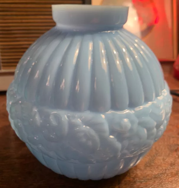 Superbe vase boule 1930's en opaline art déco CLA MADE IN FRANCE