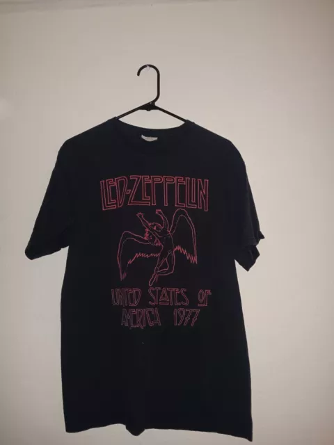 Led Zeppelin United States Of America 1977 Tee Thrifted Vintage Style Size M