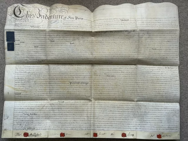 1795 Indentured ￼property deed, Bradford & oths, Hall Gate Street, Doncaster