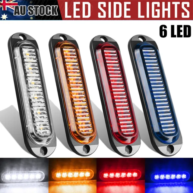 6 LED Side Marker Clearance Lights Amber Red White Blue Truck Trailer LORRY LAMP