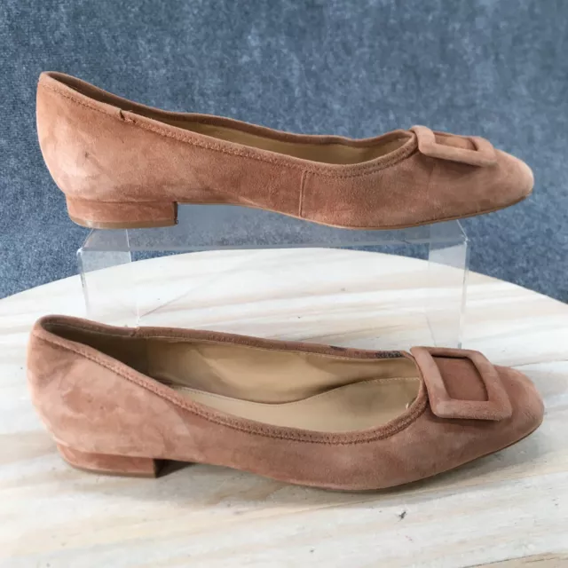 Talbots Shoes Womens 10.5 M Casual Slip On Ballet Flats Brown Suede Leather