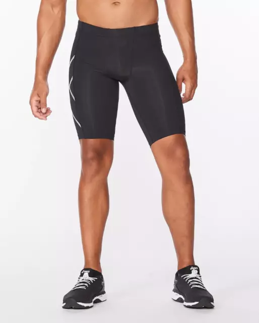 GREAT BARGAIN | 2XU Mens Compression Shorts - Black/Silver (MA3851) 3