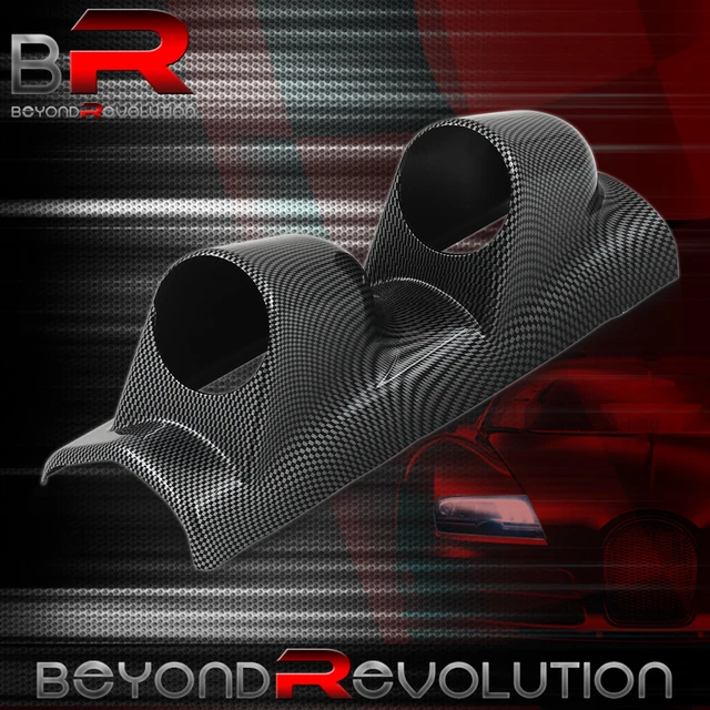 Universal 52MM / 2" ABS Dual 2 Hole Pillar Gauge Pod Mount Holder Carbon Fiber