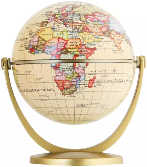 Mini Antique Globe 4-Inch / 10 Cm - Swivels in All Directions Educational, Decor