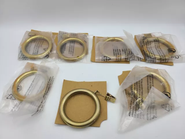 Pottery Barn Oversized Curtain Rings, Antique Brass Set Of 7, NEW