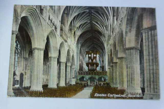 P234 EXETER CATHEDRAL Nave East FRITH Series Postcard 1900s