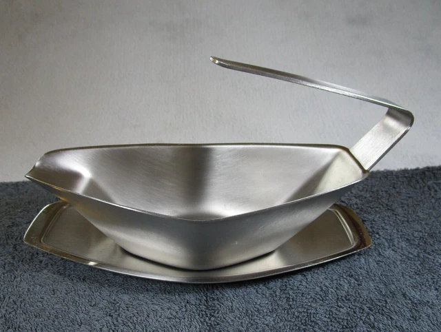 Bella barca e piattino vintage Chichester opaco acciaio inox elegante salsa di ghiaia