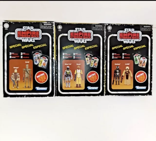 3 Star Wars Retro Collection ESB Bounty Hunter confezioni da 2 Boba Boskk IG88 4LOM Zuck
